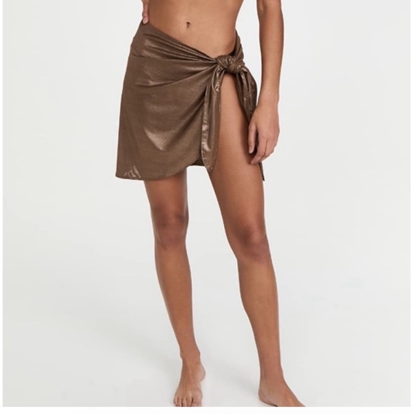 NWT- GOOD AMERICAN Leg Daze Sarong Mocha Foil - Picture 2 of 12